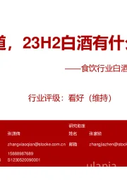 食饮行业白酒2023年中期投资策略：取势明道，23H2白酒有什么机会？