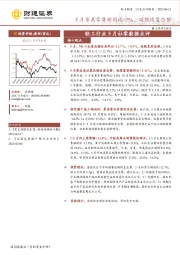 轻工行业5月社零数据点评：5月家具零售额同比+5%，延续恢复态势