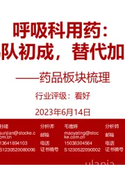 药品板块梳理:呼吸科用药:梯队初成,替代加速