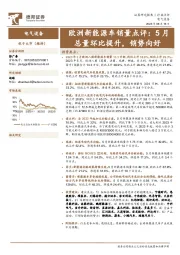 欧洲新能源车销量点评：5月总量环比提升，销势向好