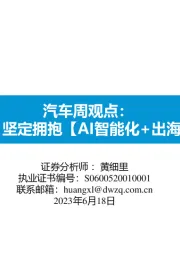汽车周观点：坚定拥抱【AI智能化+出海】