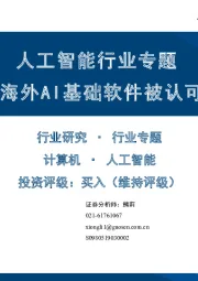 人工智能行业专题：海外AI基础软件被认可