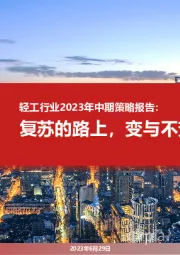 轻工行业2023年中期策略报告：复苏的路上，变与不变
