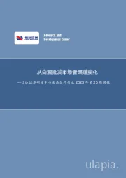食品饮料行业2023年第23周周报：从白酒批发市场看渠道变化
