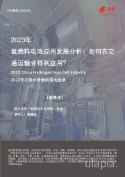 2023年氢燃料电池应用发展分析：如何在交通运输业得到应用？（摘要版）