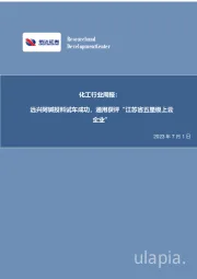 化工行业周报：远兴阿碱投料试车成功，通用获评“江苏省五星级上云企业”
