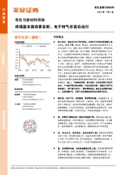 有色与新材料周报：终端基本面改善在即，电子特气价高位运行