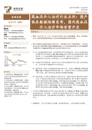 高血压介入治疗行业点评:国产临床数据陆续发布,国内高血压介入治疗市场有望开启
