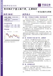 有色金属行业周报：智利铜矿产量大幅下滑，支撑铜价