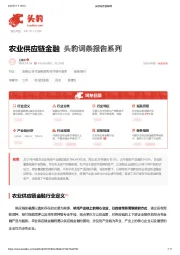 农业供应链金融 头豹词条报告系列