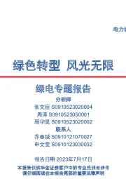 绿电专题报告:绿色转型 风光无限