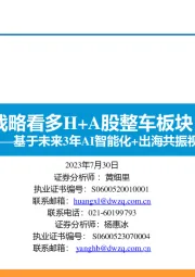 汽车：基于未来3年AI智能化+出海共振视角-战略看多H+A股整车板块！