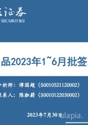 生物制品2023年1~6月批签发梳理