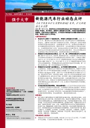 新能源汽车行业动态点评：《关于恢复和扩大消费的措施》发布，扩大新能源汽车消费