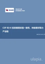 电子行业专题研究：CSP对AI投资展现较强一致性，持续看好算力产业链