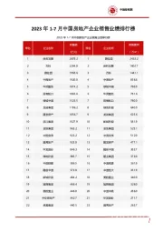2023年1-7月中国房地产企业销售业绩排行榜