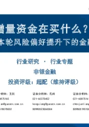 非银金融行业专题：理解本轮风险偏好提升下的金融板块行情-增量资金在买什么？