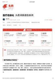 医疗信息化 头豹词条报告系列