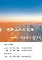 县域金融专题研究:星星之火可燎原,深耕本地控风险