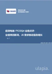 电子行业事项点评：超微电脑FY23Q4业绩点评：业绩再创新高，AI需求推动强劲增长