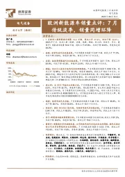 欧洲新能源车销量点评：7月传统淡季，销量同增环降