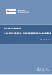 传媒互联网及海外周观点：8月中报季关注业绩兑现，传媒板块前期调整较多符合低位配置风格