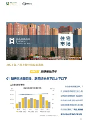 房地产：2023年7月上海住宅买卖市场