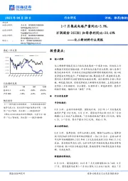 化工新材料行业周报：1-7月集成电路产量同比-3.9%，万润股份2023H1归母净利同比-20.69%