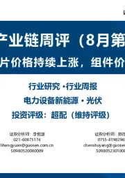 光伏产业链周评(8月第3周):硅料硅片价格持续上涨,组件价格缓降