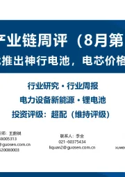 锂电产业链周评(8月第3周):宁德时代推出神行电池,电芯价格小幅下跌