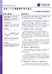 工业金属行业深度报告:全球二十大增量铜矿项目盘点