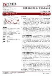 汽车行业月报：促消费政策持续推动，智能化迭代加速