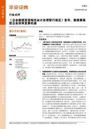 计算机行业点评：《企业数据资源相关会计处理暂行规定》发布，数据要素型企业迎来发展机遇