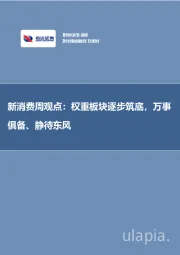 新消费周观点：权重板块逐步筑底，万事俱备、静待东风