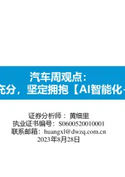 汽车周观点:回调已充分,坚定拥抱【AI智能化+出海】