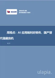 电子周观点：AI应用端利好频传，国产替代蕴藏良机