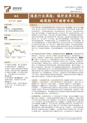 煤炭行业周报：煤价淡季不淡，顺周期下可顺势布局