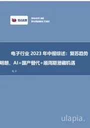 电子行业2023年中报综述：复苏趋势明朗，AI+国产替代+顺周期潜藏机遇