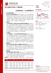 有色金属2023H1中报综述：宏观情绪改善，关注顺周期布局