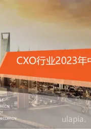 CXO行业2023年中报总结