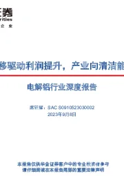 电解铝行业深度报告：成本下移驱动利润提升，产业向清洁能源转型