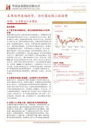 环保、公用事业行业周报：本周硅料涨幅收窄，动力煤延续上涨趋势