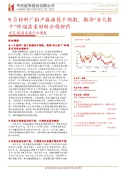 有色-能源金属行业周报：9月材料厂排产数据低于预期，期待“金九银十”终端需求好转企稳锂价