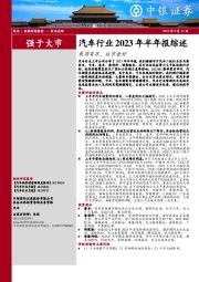 汽车行业2023年半年报综述：乘商复苏，后市看好