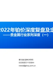 贵金属行业系列深度（一）：2000-2022年铂价深度复盘及定价探究