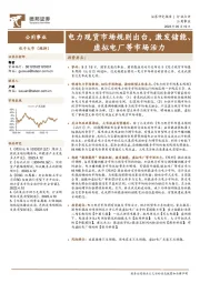 公用事业：电力现货市场规则出台，激发储能、虚拟电厂等市场活力