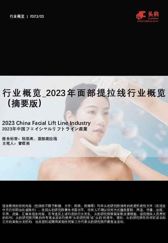 2023年面部提拉线行业概览（摘要版）