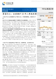 有色金属行业深度分析：资源为王：全球锂矿23年二季报更新