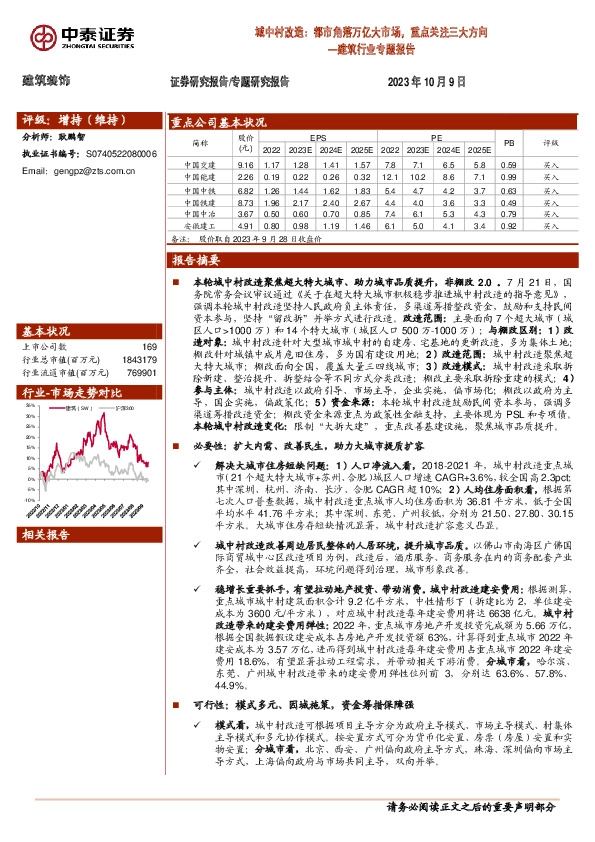 建筑行业专题报告：城中村改造：都市角落万亿大市场，重点关注三大方向