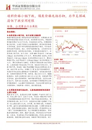 环保、公用事业行业周报：硅料价格小幅下跌，煤炭价格先扬后抑，后市支撑减弱但下跌空间有限